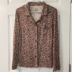 Leopard Print Pajama Shirt